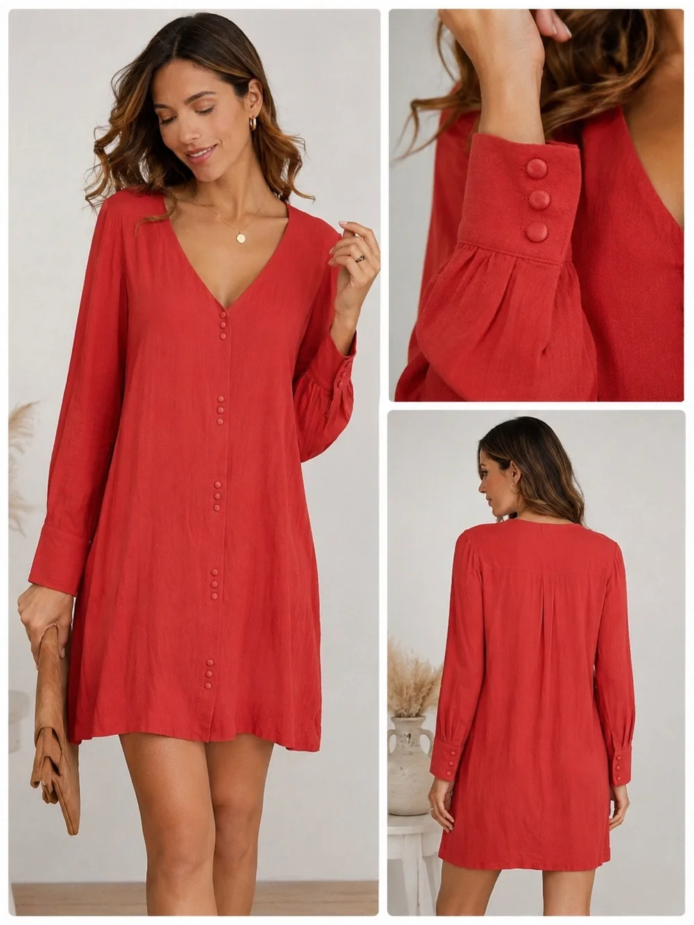 ✨Madewell Women’s Long Sleeve Button-Front Novel Dress – Size M